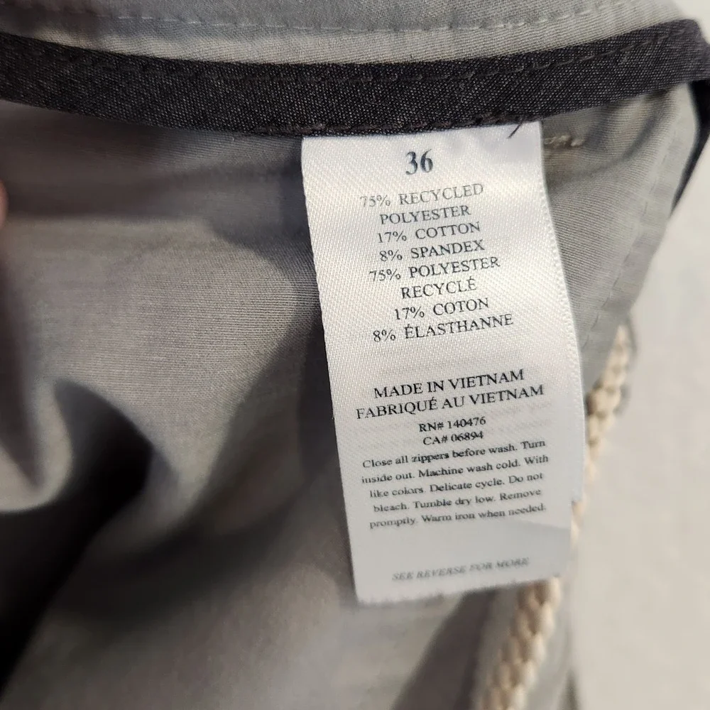 Faherty‎ All Day Shorts Mens 36 x  8.5 Grey Hybrid Boardshorts Stretch Quick Dry